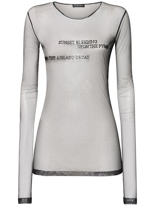 Ann Demeulemeester: Fiene embroidered tulle top - women_0 | Luisa Via Roma
