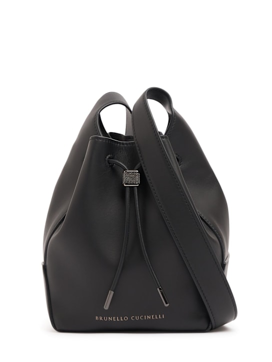 Brunello Cucinelli: Nano leather bucket bag - women_0 | Luisa Via Roma