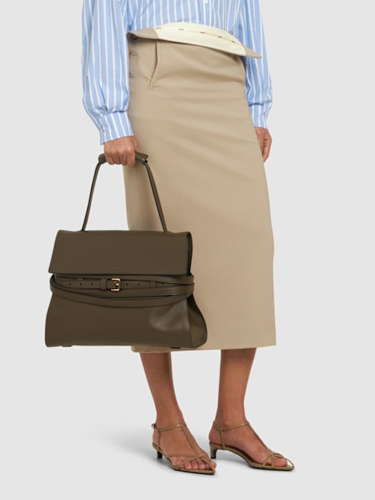 Moschino: Tie Me leather shoulder bag - women_1 | Luisa Via Roma