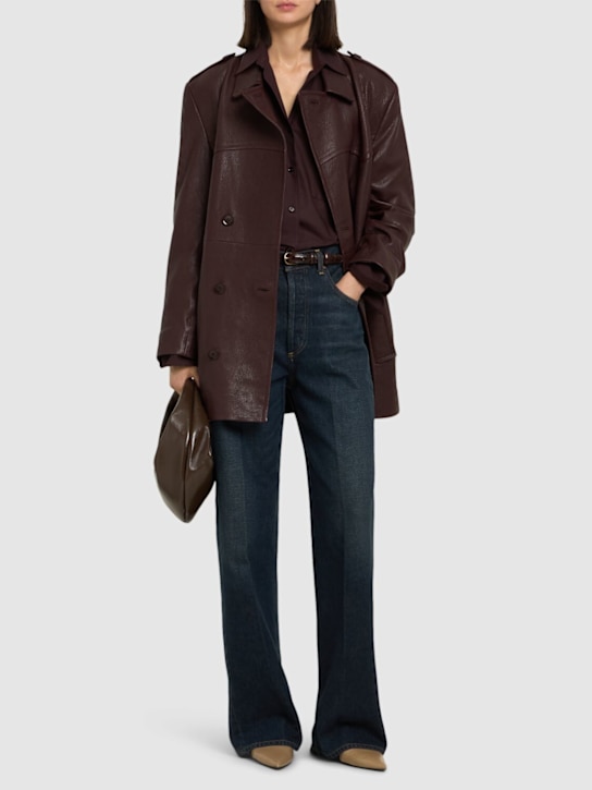 MANOKHI: Erika leather trench coat - women_1 | Luisa Via Roma