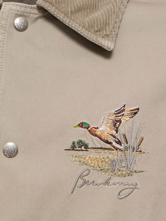 Burberry: Cotton logo jacket - Heron - men_4 | Luisa Via Roma