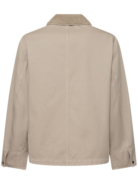Burberry: Cotton logo jacket - Heron - men_3 | Luisa Via Roma
