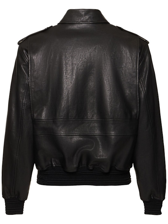 Burberry: Giacca in pelle - Nero - men_4 | Luisa Via Roma