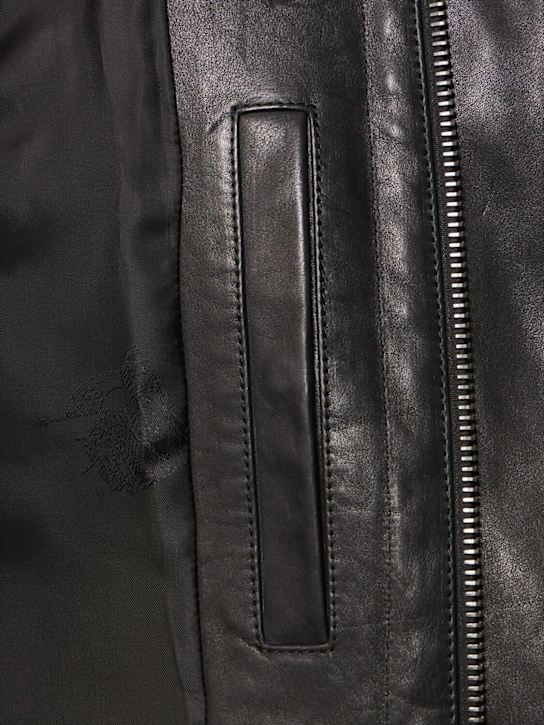 Burberry: Giacca in pelle - Nero - men_6 | Luisa Via Roma