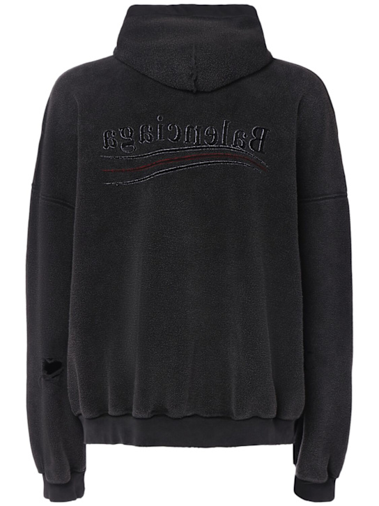 Balenciaga: Inside Out cotton zip-up hoodie - Black - men_4 | Luisa Via Roma