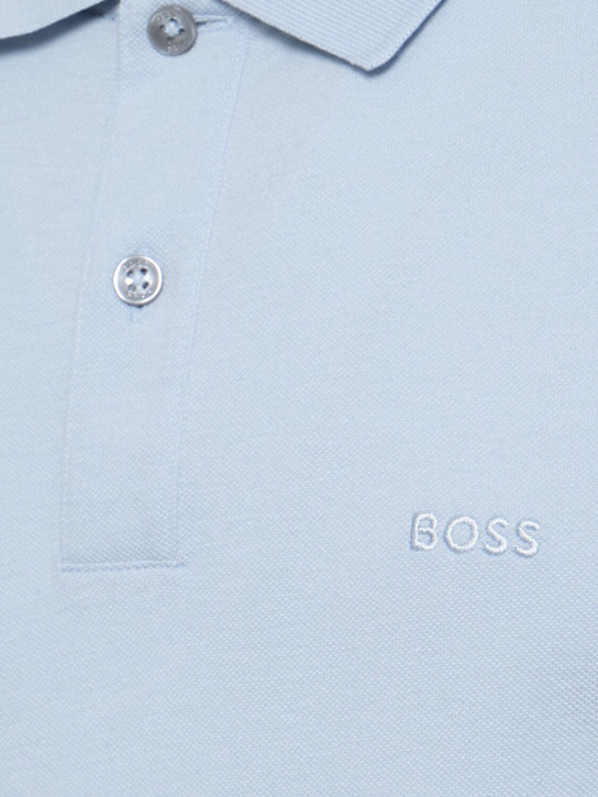 Boss: Pallas cotton polo - Light Blue - men_4 | Luisa Via Roma