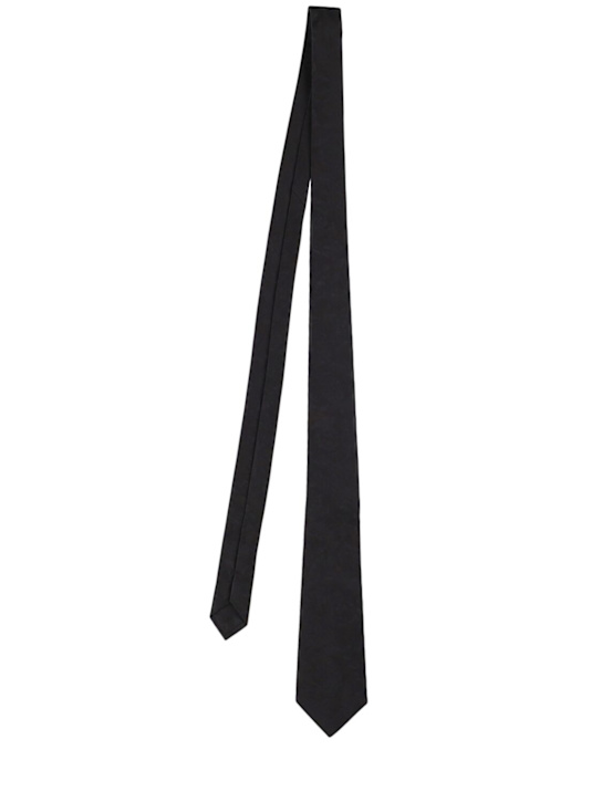 Versace: Barocco silk jacquard tie - Black - men_0 | Luisa Via Roma
