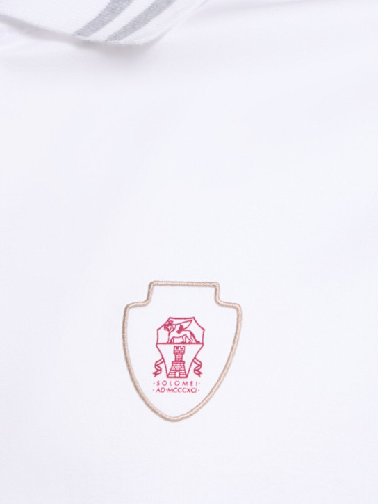 Brunello Cucinelli: Cotton jersey tennis polo - White - men_4 | Luisa Via Roma