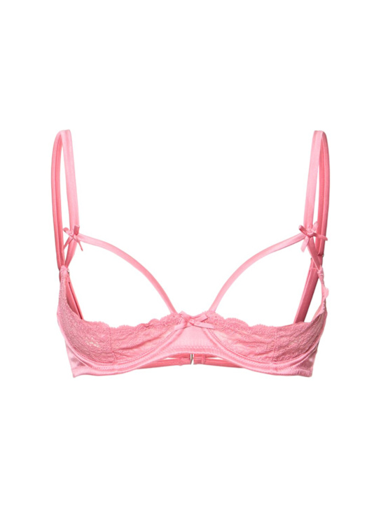 Fleur Du Mal: Charlotte peekaboo bra - Pink Cadillac - women_0 | Luisa Via Roma