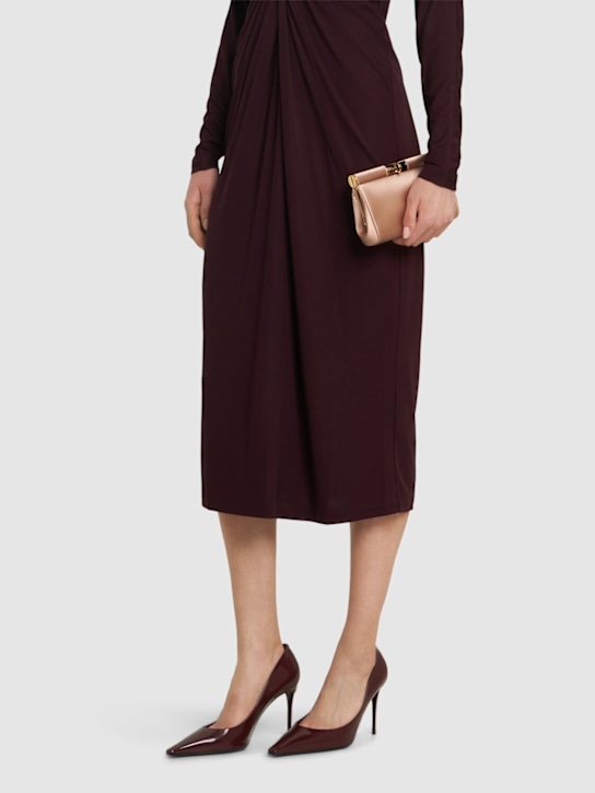Dolce&Gabbana: 90mm Mun leather pumps - Maroon - women_1 | Luisa Via Roma