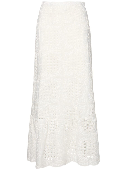 Cotton blend voile midi skirt - Thumbnail 1