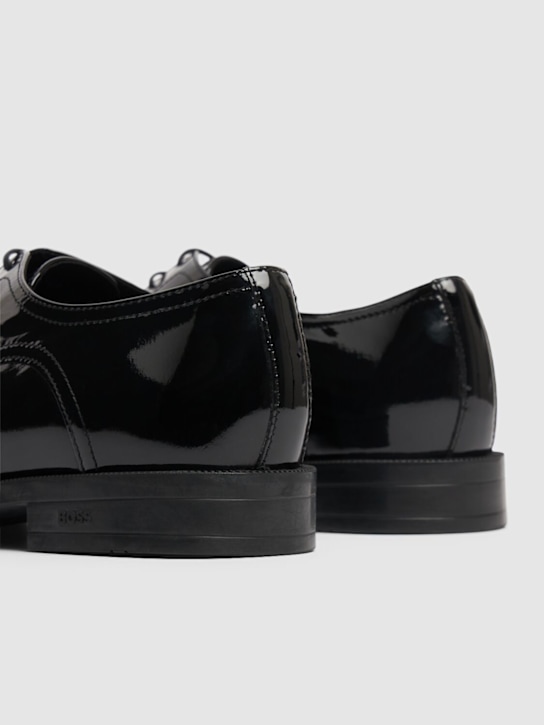 Boss: Tayil patent leather derby shoes - men_3 | Luisa Via Roma