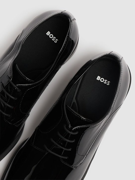 Boss: Tayil patent leather derby shoes - men_4 | Luisa Via Roma
