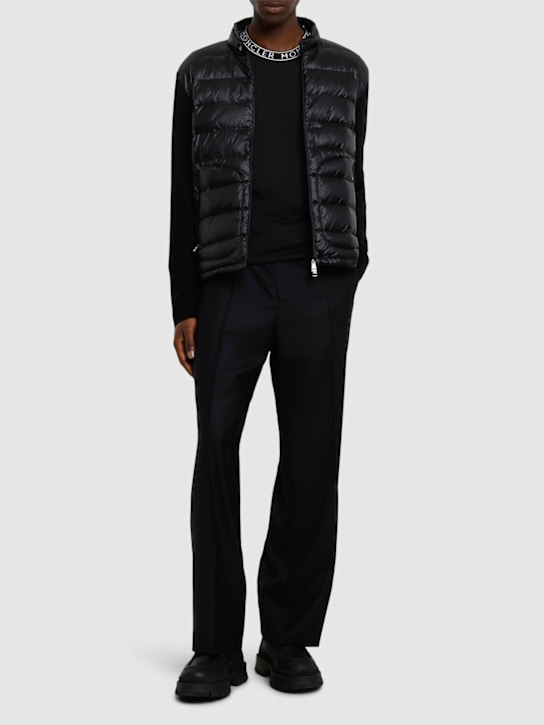 Moncler: Logo-trimmed cotton t-shirt - Black - men_1 | Luisa Via Roma