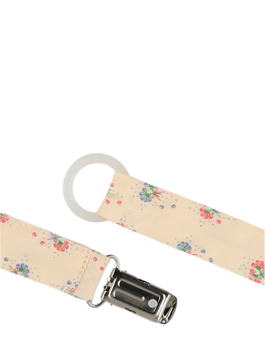 Konges Sløjd: Set di 2 cinturini per biberon in cotone organico - Bianco - kids-girls_1 | Luisa Via Roma