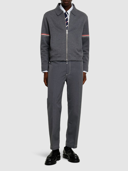 Thom Browne: Tapered chino pants - Med Grey - men_1 | Luisa Via Roma
