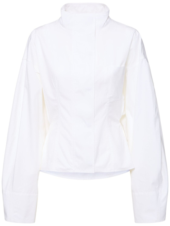 Jacquemus: La Chemise Ciro back button poplin shirt - women_0 | Luisa Via Roma