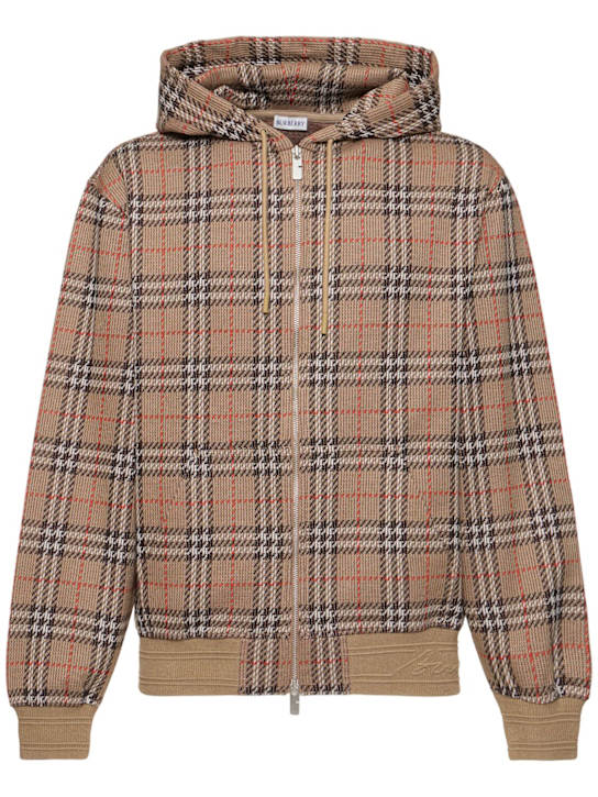 Burberry: Karierter Jacquard-Hoodie - men_0 | Luisa Via Roma