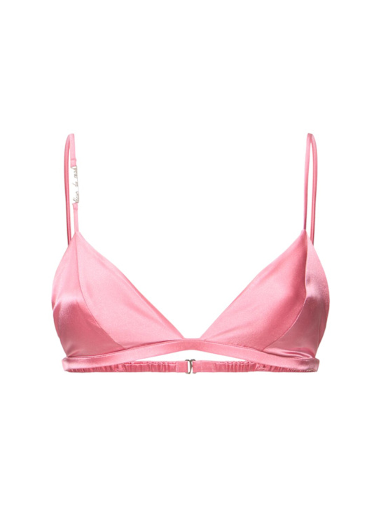 Logo luxe silk triangle bra - Thumbnail 1