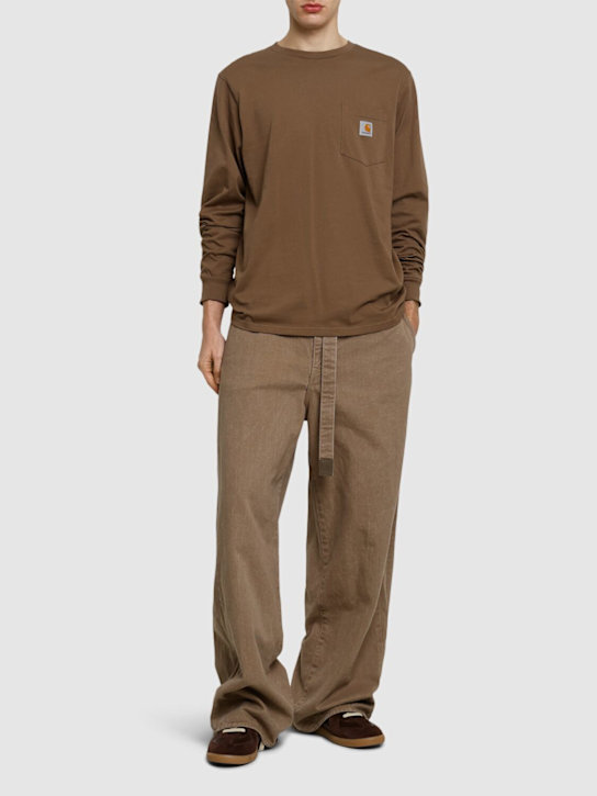 Carhartt WIP: T-shirt in cotone - Coconut - men_1 | Luisa Via Roma