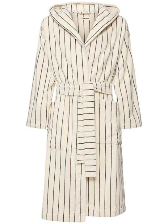Tekla: Racing Green bathrobe - White - ecraft_0 | Luisa Via Roma