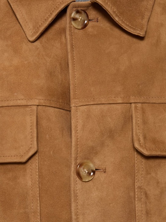 Lardini: Leather jacket - Brown - men_4 | Luisa Via Roma
