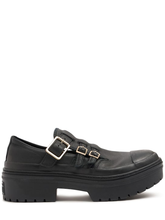 Converse: Mary Jane lugged heel platform wedges - Black - women_0 | Luisa Via Roma