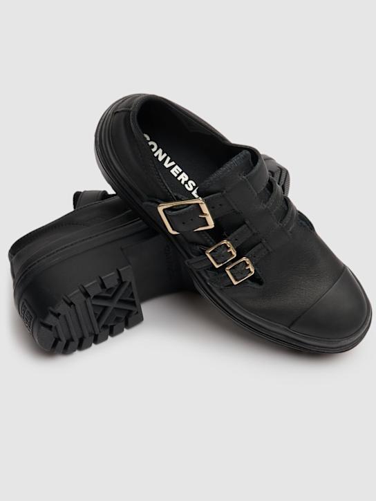 Converse: Mary Jane lugged heel platform wedges - Black - women_3 | Luisa Via Roma