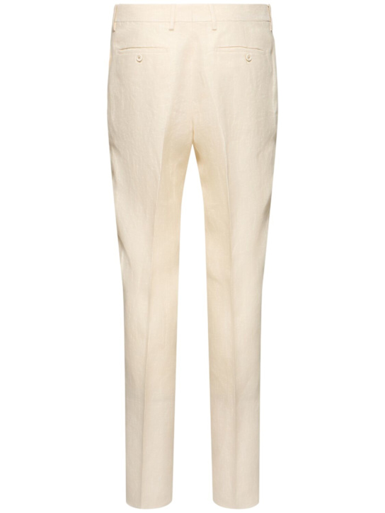Lardini: Eslyon linen pants - Ivory - men_3 | Luisa Via Roma