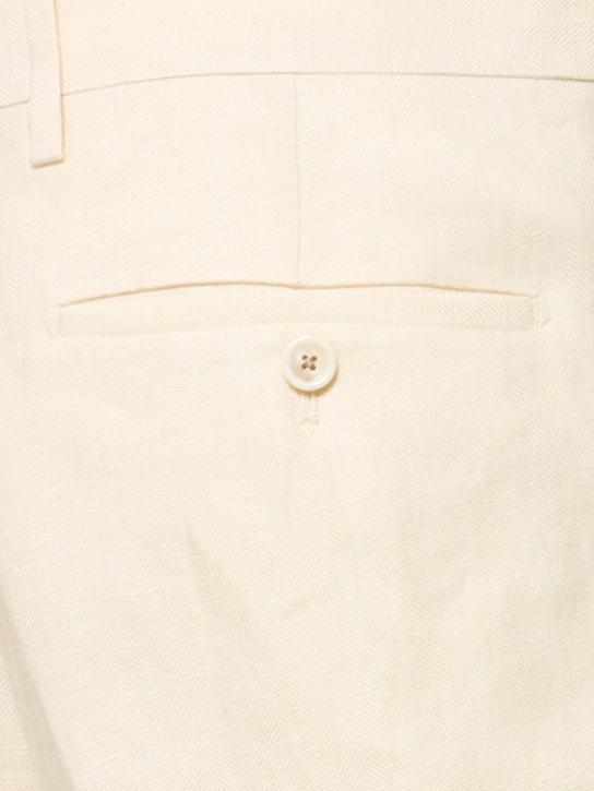Lardini: Eslyon linen pants - Ivory - men_4 | Luisa Via Roma