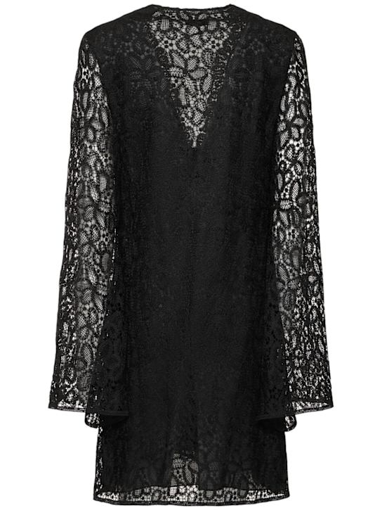 Giambattista Valli: Long-sleeve lace mini dress - Black - women_3 | Luisa Via Roma