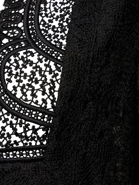 Giambattista Valli: Long-sleeve lace mini dress - Black - women_4 | Luisa Via Roma