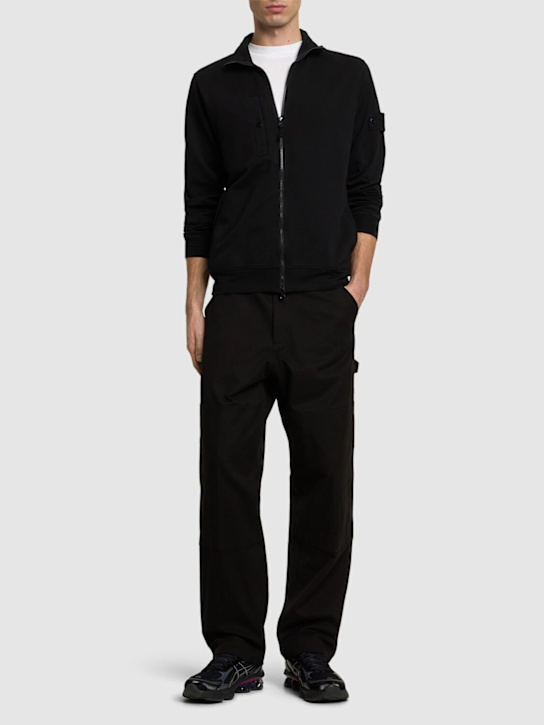 Stone Island: Ghost zip cardigan - Nero - men_1 | Luisa Via Roma