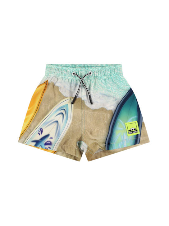 Molo: Printed recycled nylon swim shorts - Multicolor - kids-boys_0 | Luisa Via Roma