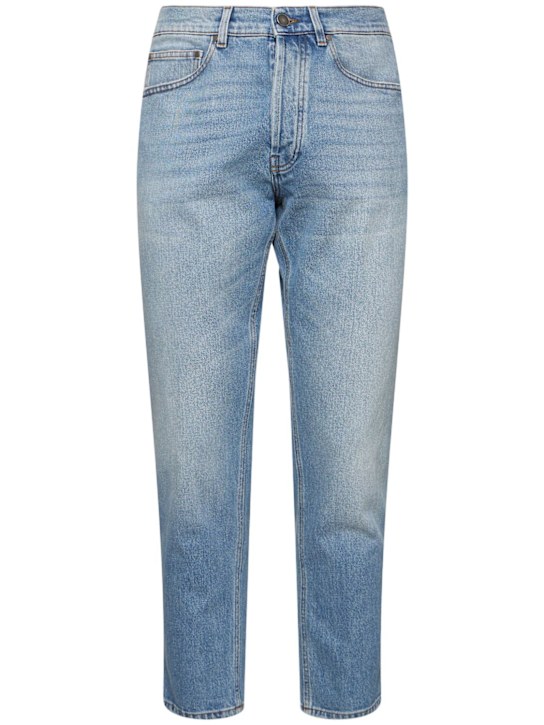 Lardini: Stretch cotton denim jeans - Blue - men_0 | Luisa Via Roma