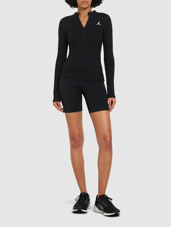 Jordan: Jordan long sleeve cotton blend t-shirt - women_1 | Luisa Via Roma