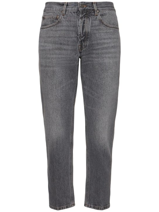 Lardini: Cotton denim jeans - Black - men_0 | Luisa Via Roma