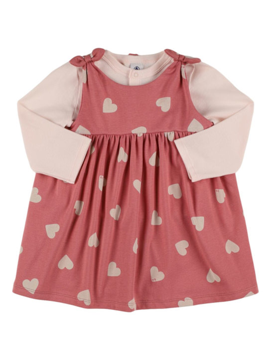 Petit Bateau: Vestito e cardigan in jersey di cotone stampato - kids-girls_0 | Luisa Via Roma