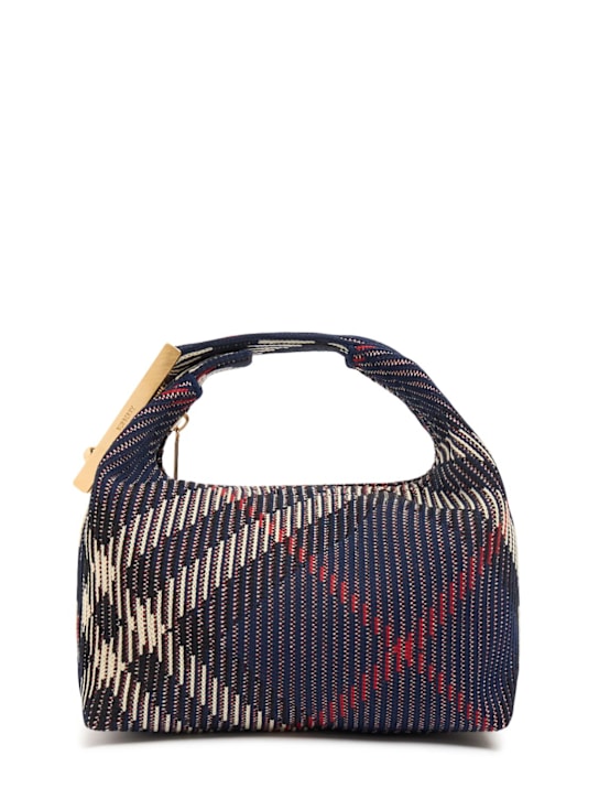 Burberry: Borsa mini Knit Check in tela - women_0 | Luisa Via Roma