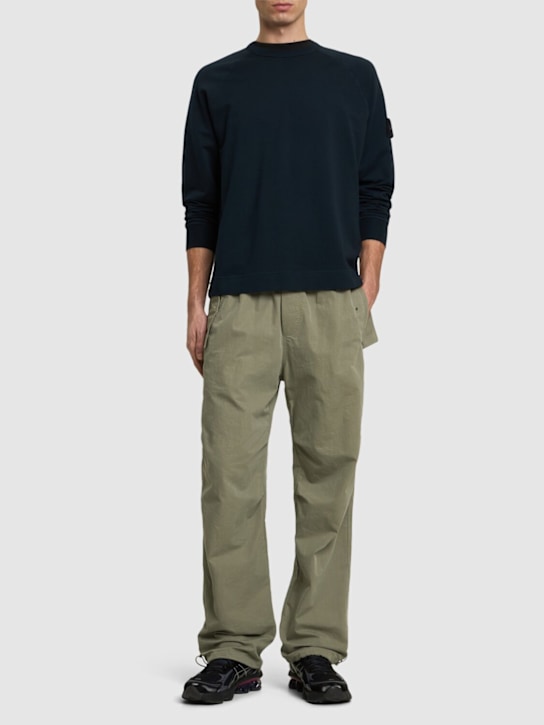 Stone Island: Sudadera con cuello redondo - Azul Marino - men_1 | Luisa Via Roma