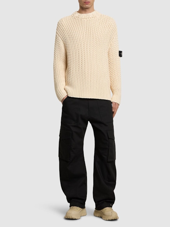 Stone Island: UV reactive crewneck sweater - men_1 | Luisa Via Roma