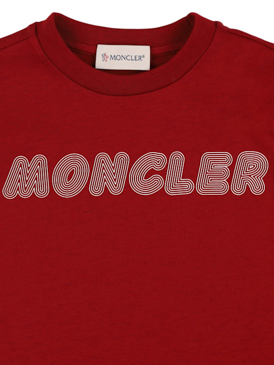 Moncler: Optical logo cotton t-shirt - kids-boys_1 | Luisa Via Roma