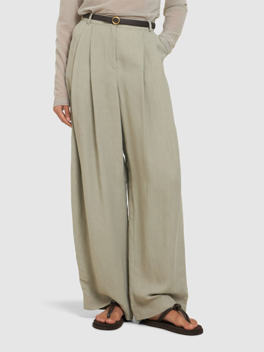 Emme Parsons: 10mm Knot leather & rubber pool slides - women_1 | Luisa Via Roma