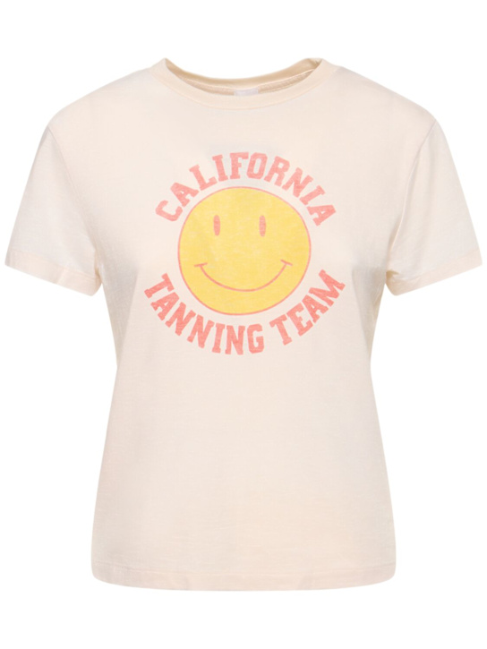 RE/DONE: T-shirt Classic Tanning in jersey con stampa - Bianco - women_0 | Luisa Via Roma