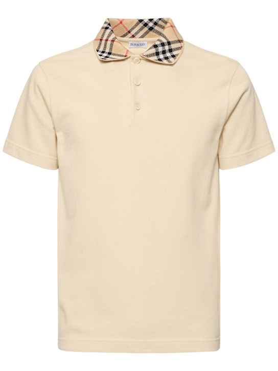 Burberry: Kariertes Poloshirt - Hasselnuss - men_0 | Luisa Via Roma