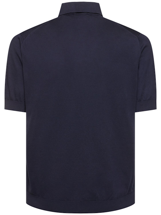 Lardini: Cotton polo - Blue - men_3 | Luisa Via Roma