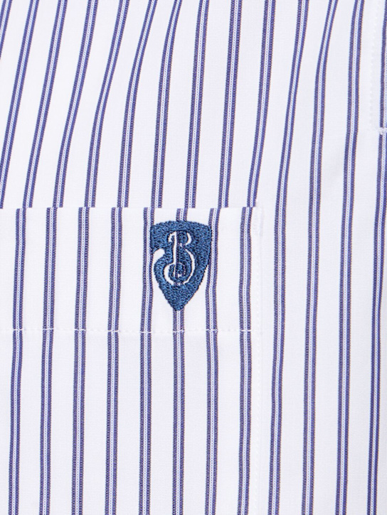 Burberry: Striped cotton shirt - Iris/Chalk - men_4 | Luisa Via Roma
