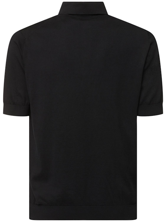 Lardini: Cotton polo - Black - men_3 | Luisa Via Roma