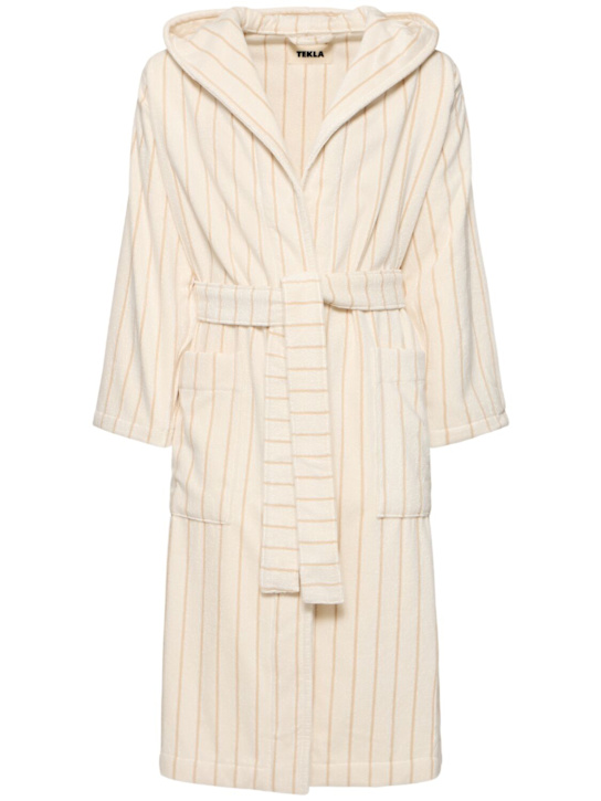 Tekla: Accappatoio Sienna Stripes - Beige - ecraft_0 | Luisa Via Roma