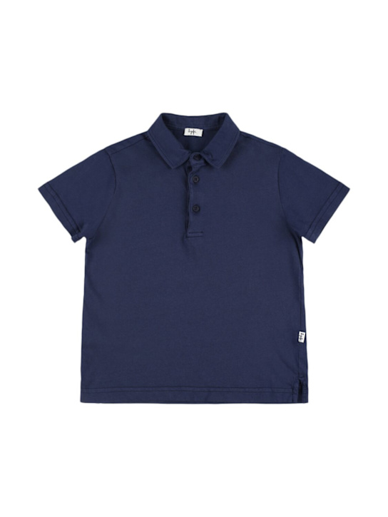 Il Gufo: Cotton jersey polo shirt - Blue - kids-boys_0 | Luisa Via Roma